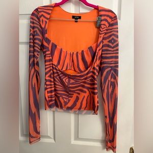 AFRM orange and purple tiger print top